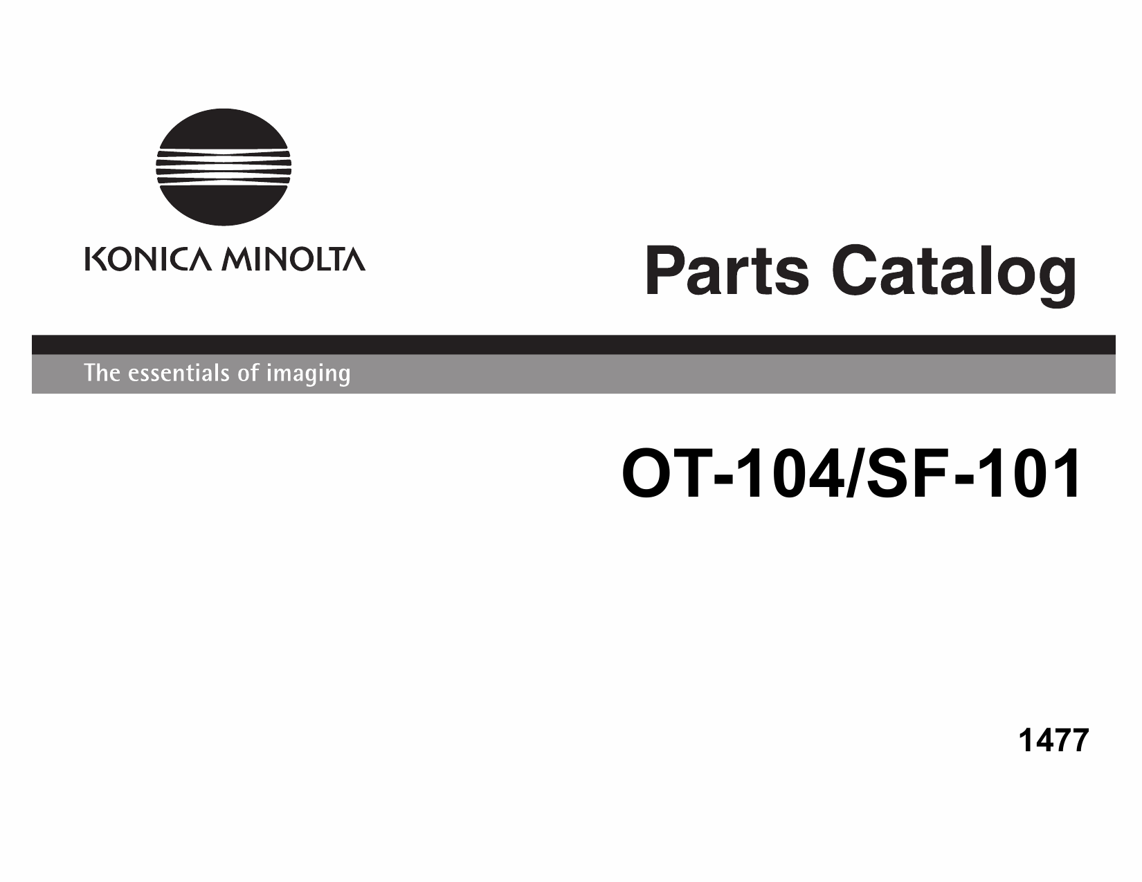 Konica-Minolta Options OT-104 SF-101 Parts Manual-1